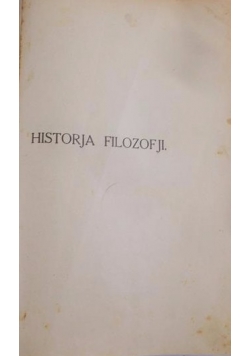 historja Filozofji. 1928r.